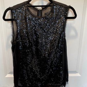 Nanette Lepore | Black Sequin Sleeveless Blouse